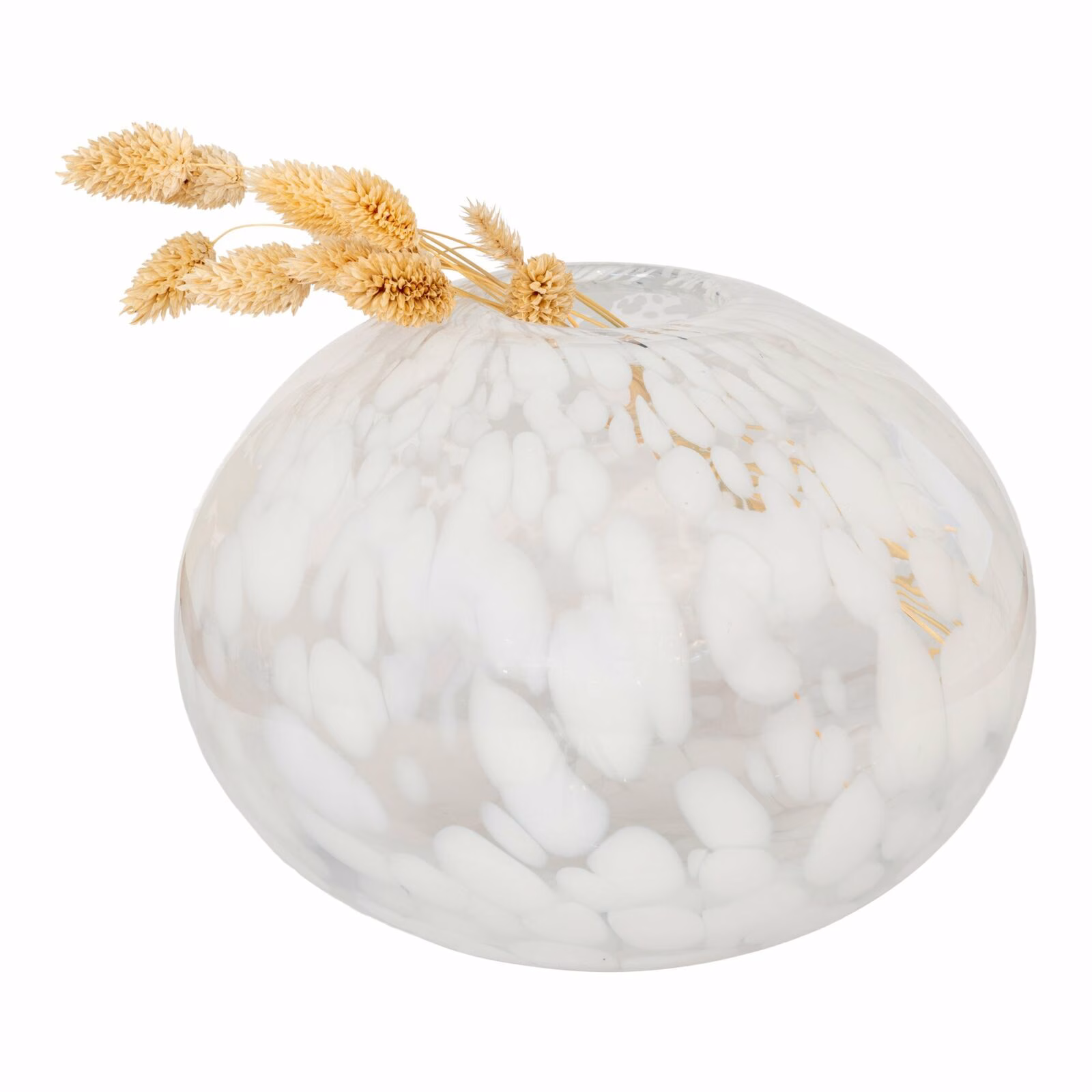 Mondgeblazen vaas, witte stippen, Ø22x17 4 Mondgeblazen vaas, witte stippen, Ø22x17 - Afbeelding 4