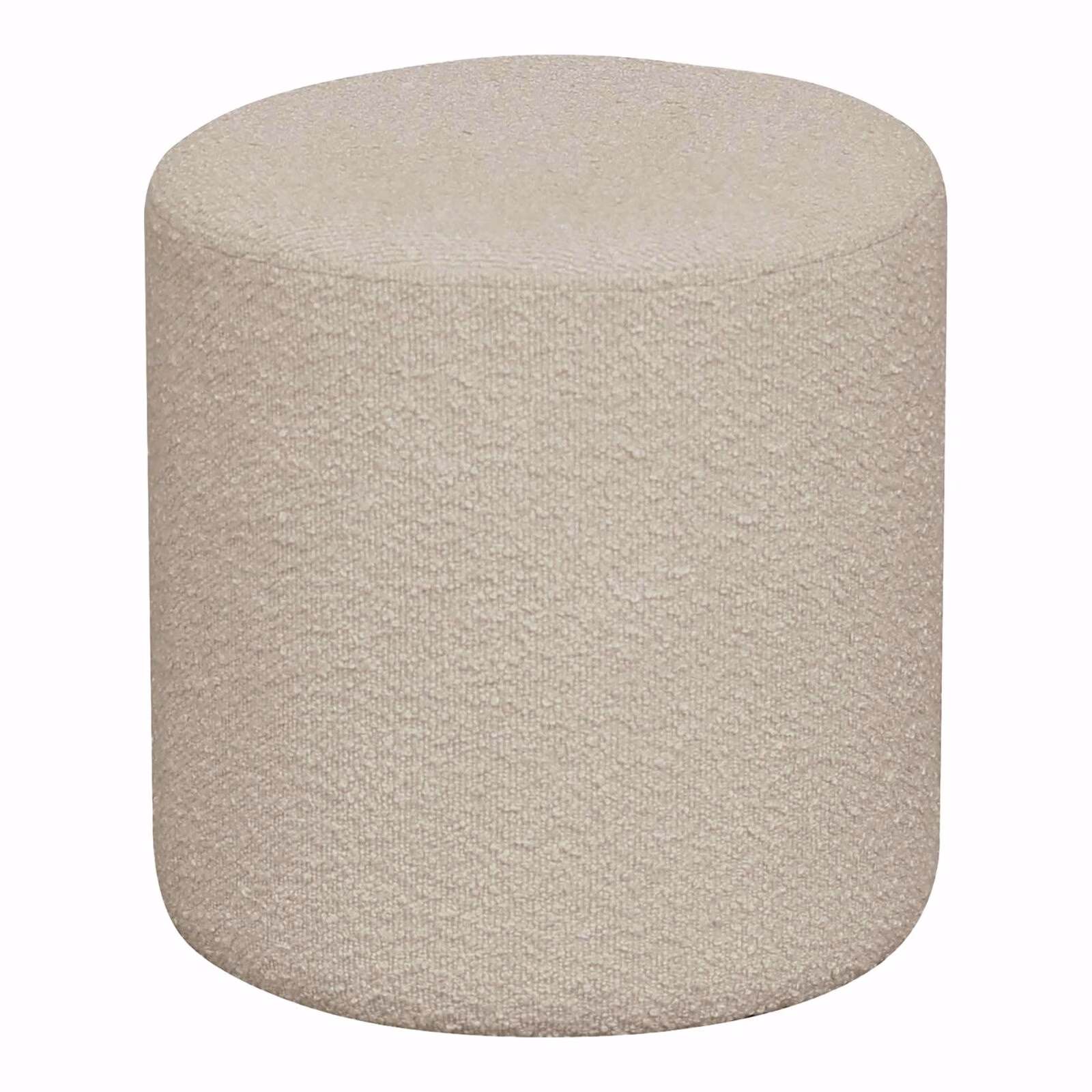Poef in bouclé, beige, Ø34x36 cm 1 Pouf in bouclé, beige, Ø34x36 cm