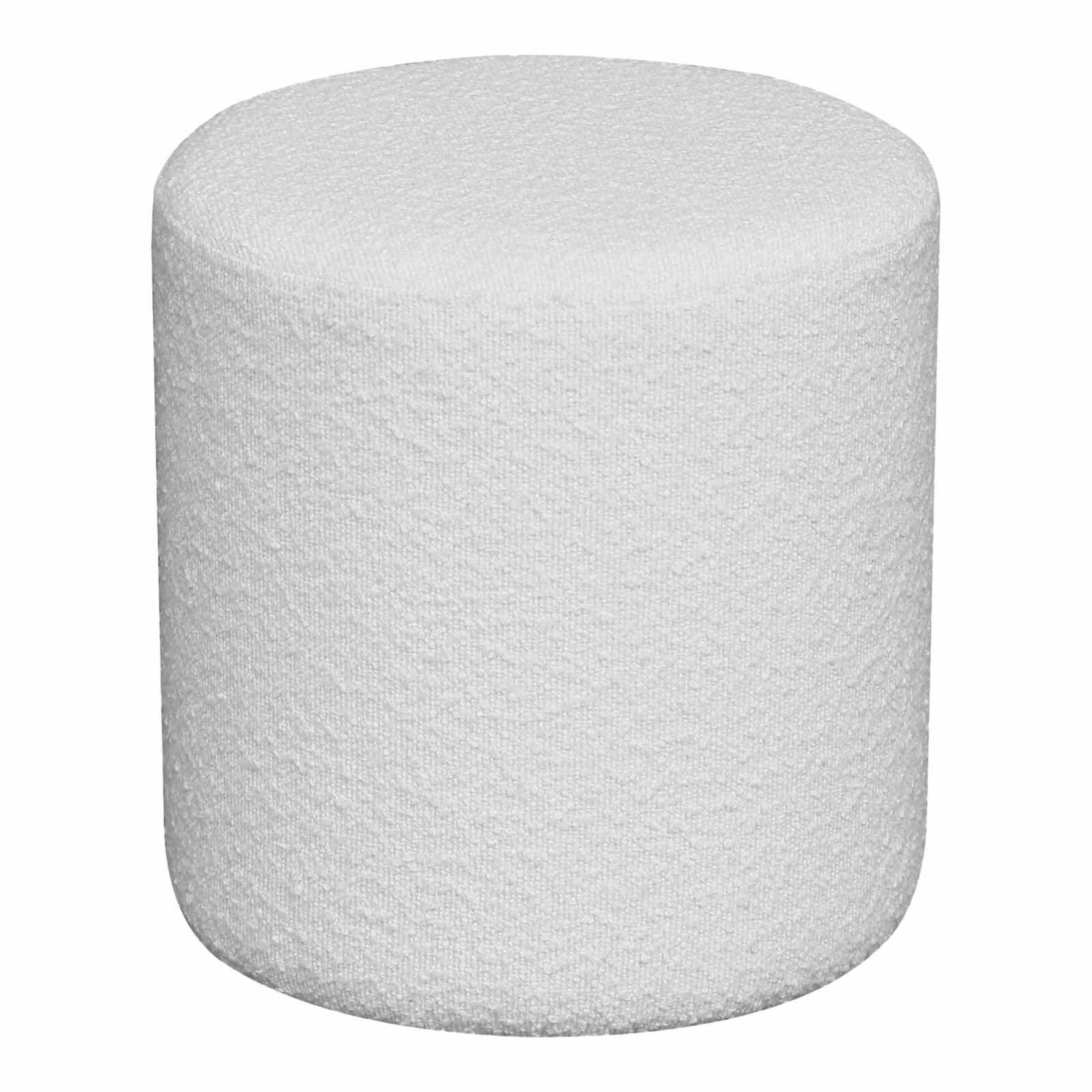 Poef in wit, bouclé, Ø34×36 cm 1 Poef in wit, bouclé, Ø34×36 cm