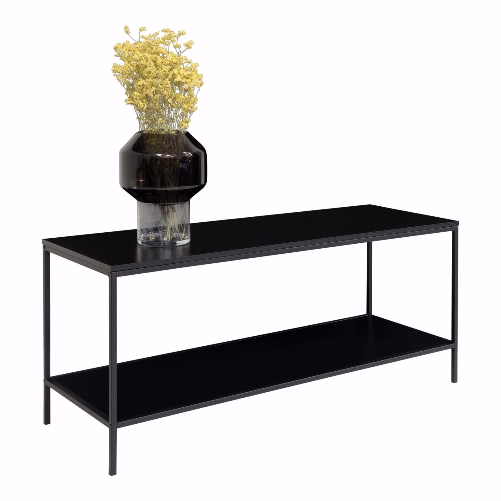 Vita TV-standaard – 2 planken, zwart 1 Vita TV-standaard – 2 planken, zwart