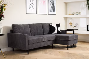 3 zits bank Rib Valente,antraciet
