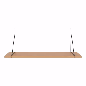 Chiba wandplank naturel zwart, 80x29