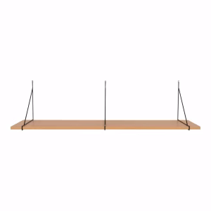 Chiba wandplank naturel zwart 120x29