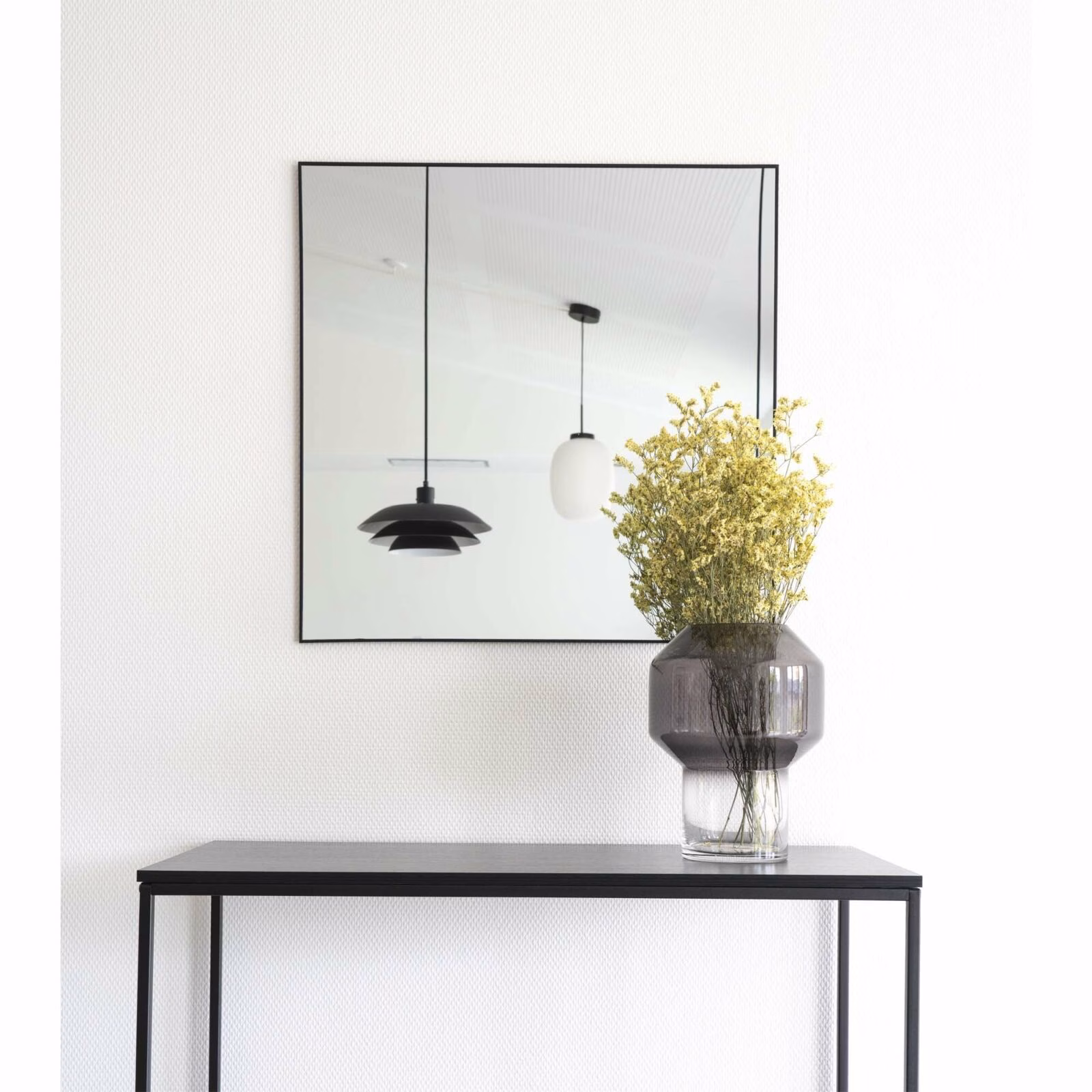 Jersey Spiegel, staal, zwart, 60x60 2 Jersey Spiegel, staal, zwart, 60x60 - Afbeelding 2