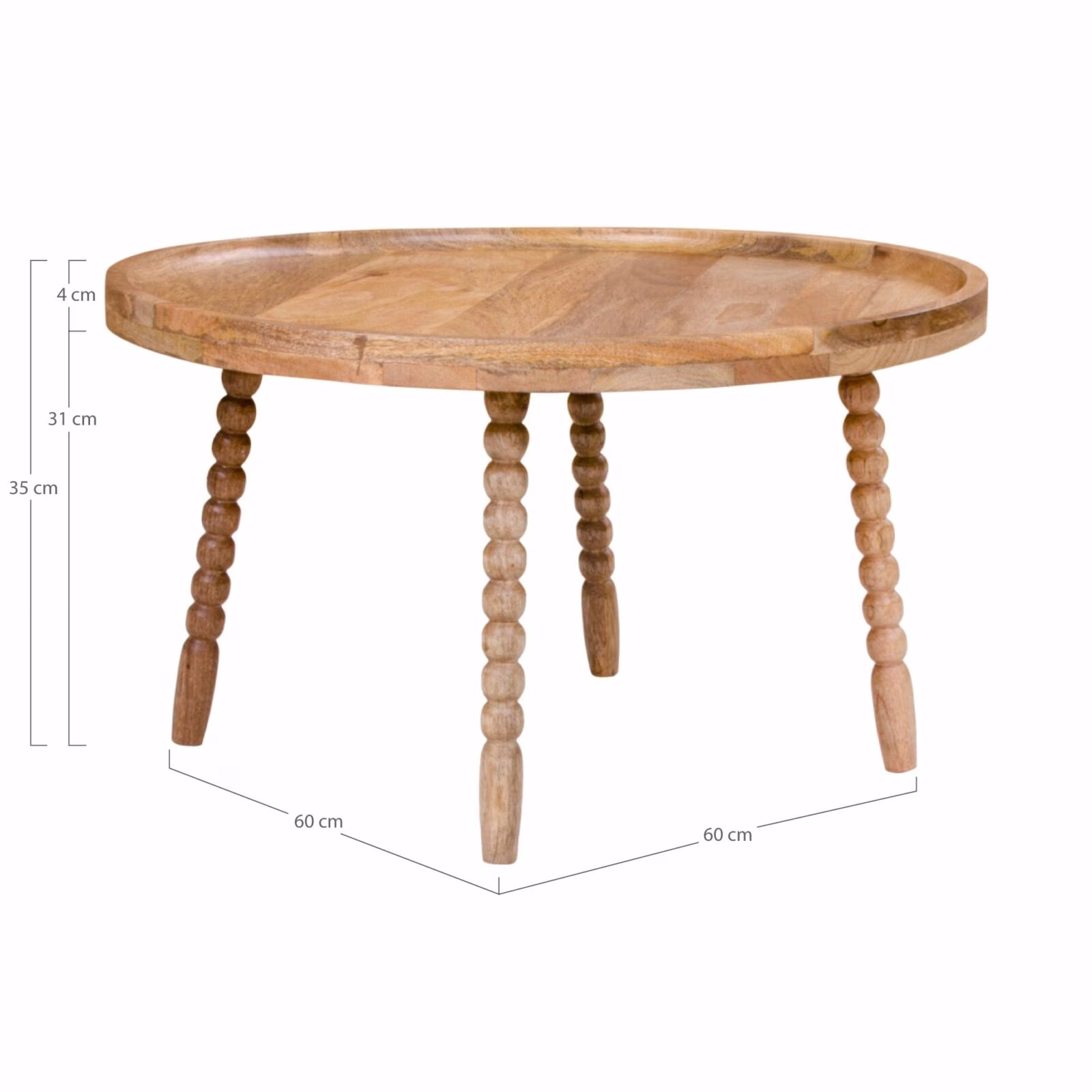Jammu Salontafel mango Ø60x35. 4 Jammu Salontafel mango Ø60x35. - Afbeelding 4