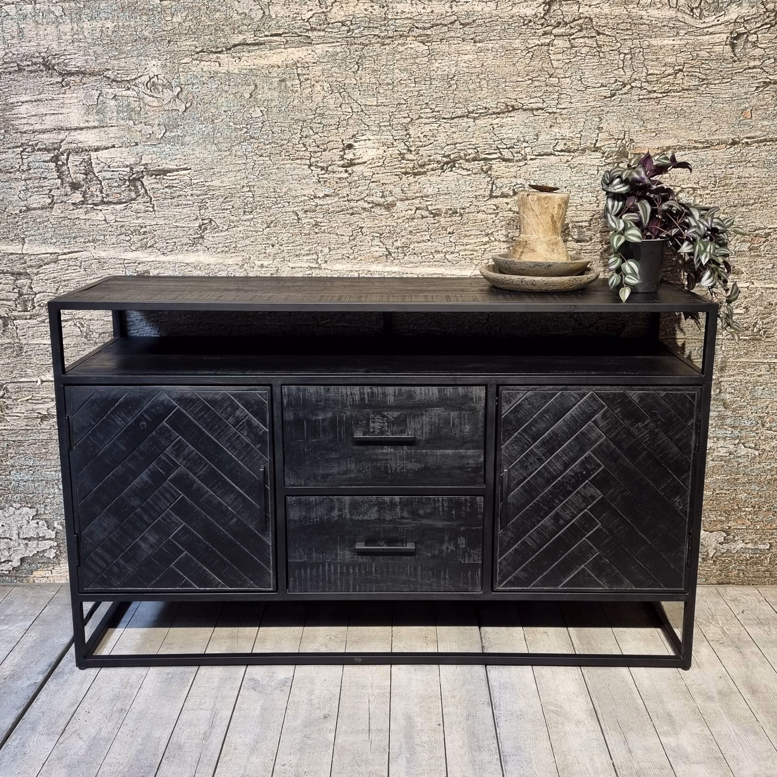 Jax 2 Deurs 2 Lade Dressoir Zwart 150 1 Jax 2 Deurs 2 Lade Dressoir Zwart 150