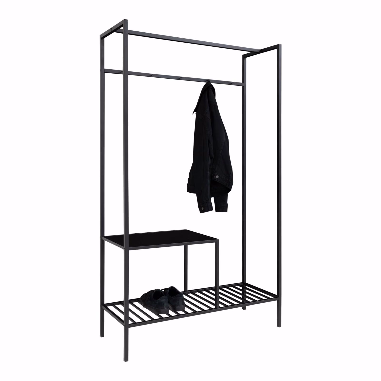 Vita Wardrobe - Kledingkast zwart frame twee zwarte planken 5 Vita Wardrobe - Kledingkast zwart frame twee zwarte planken - Afbeelding 5