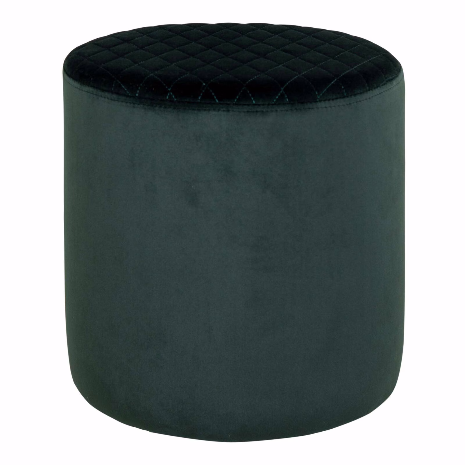 Poef rond donkergroen fluweel HN1206 1 Poef rond donkergroen fluweel HN1206