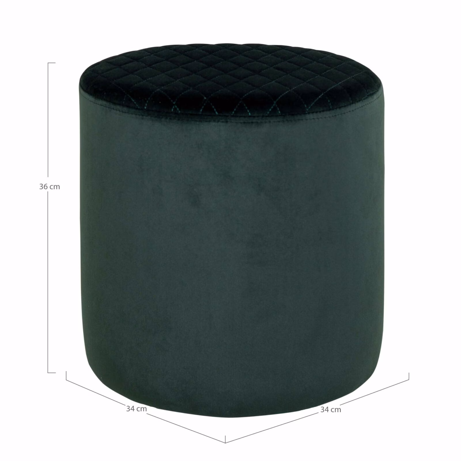 Poef rond donkergroen fluweel HN1206 3 Poef rond donkergroen fluweel HN1206 - Afbeelding 3
