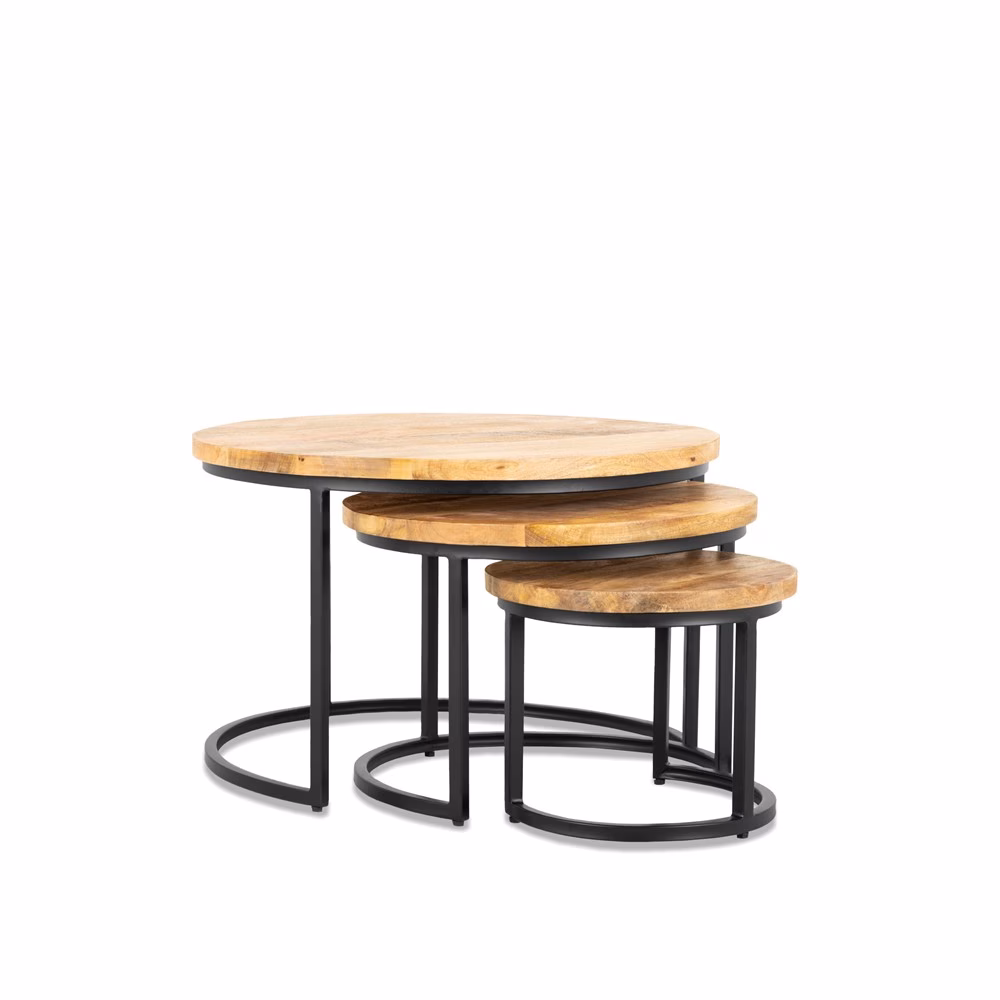 Salontafel mangohout set van 3 1 Salontafel mangohout set van 3