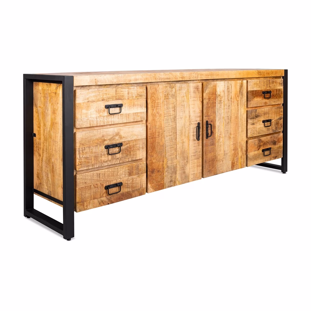 Dressoir Britt mangohout 200 cm 2 Dressoir Britt mangohout 200 cm - Afbeelding 2