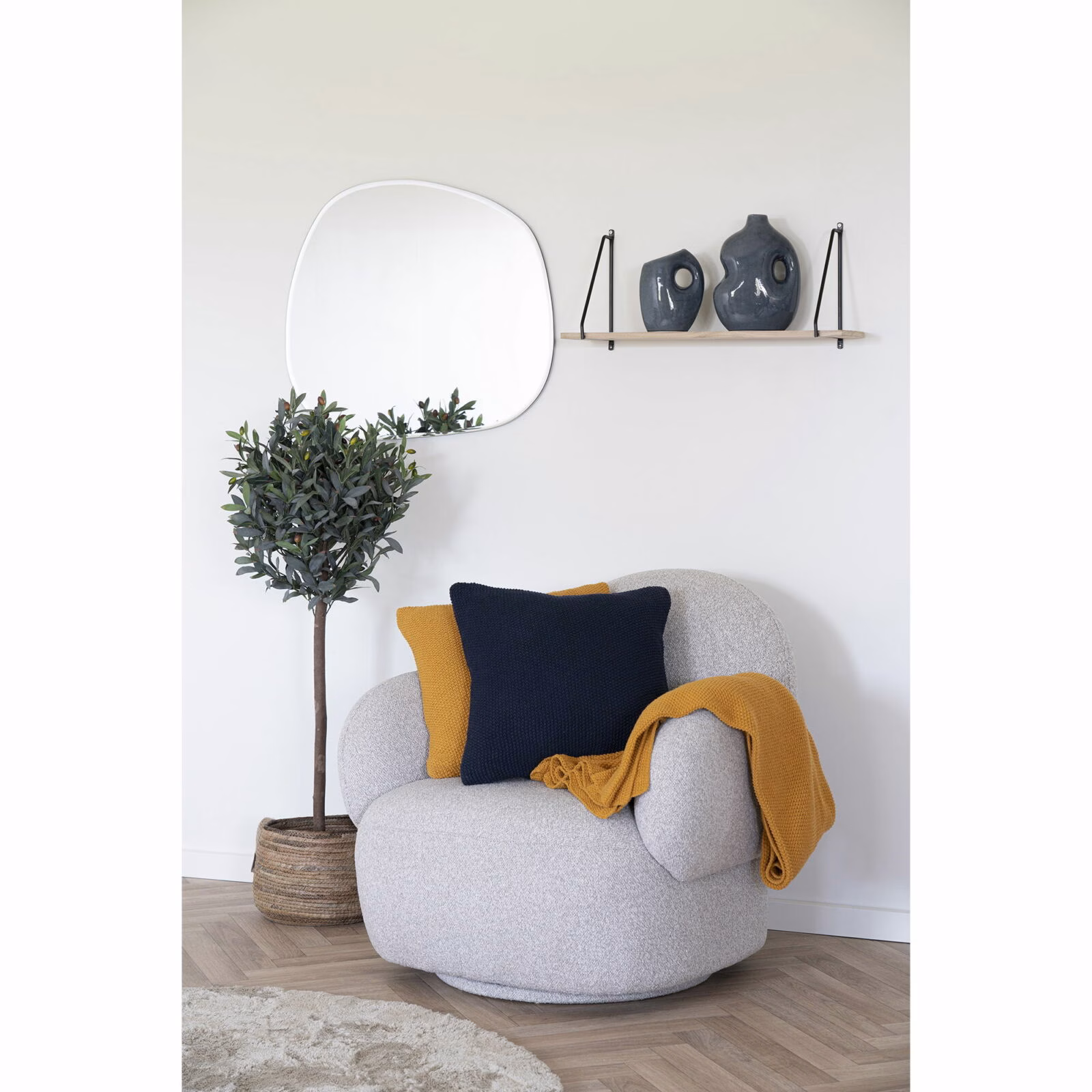 Santos Plaid Oker Gerecycled Katoen 2 Santos Plaid Oker Gerecycled Katoen - Afbeelding 2