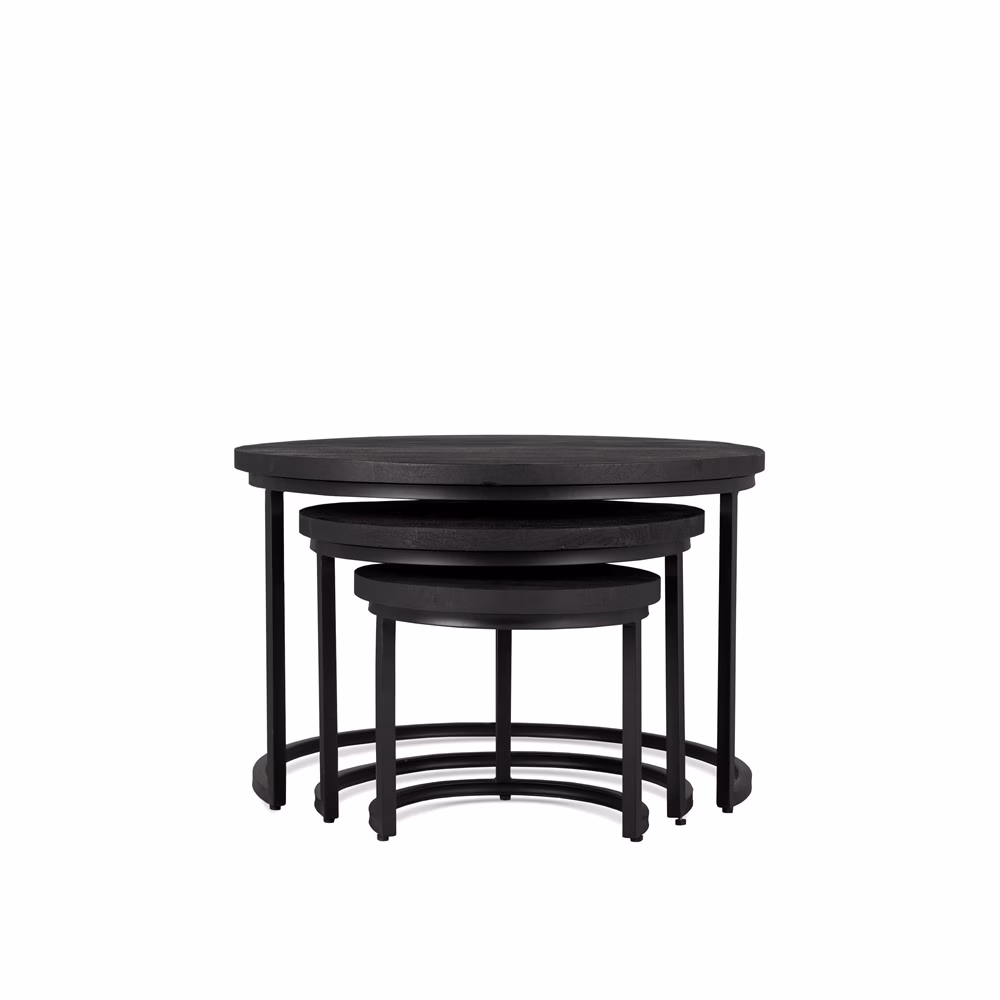 Ronde set salontafel zwart 3 Ronde set salontafel zwart - Afbeelding 3
