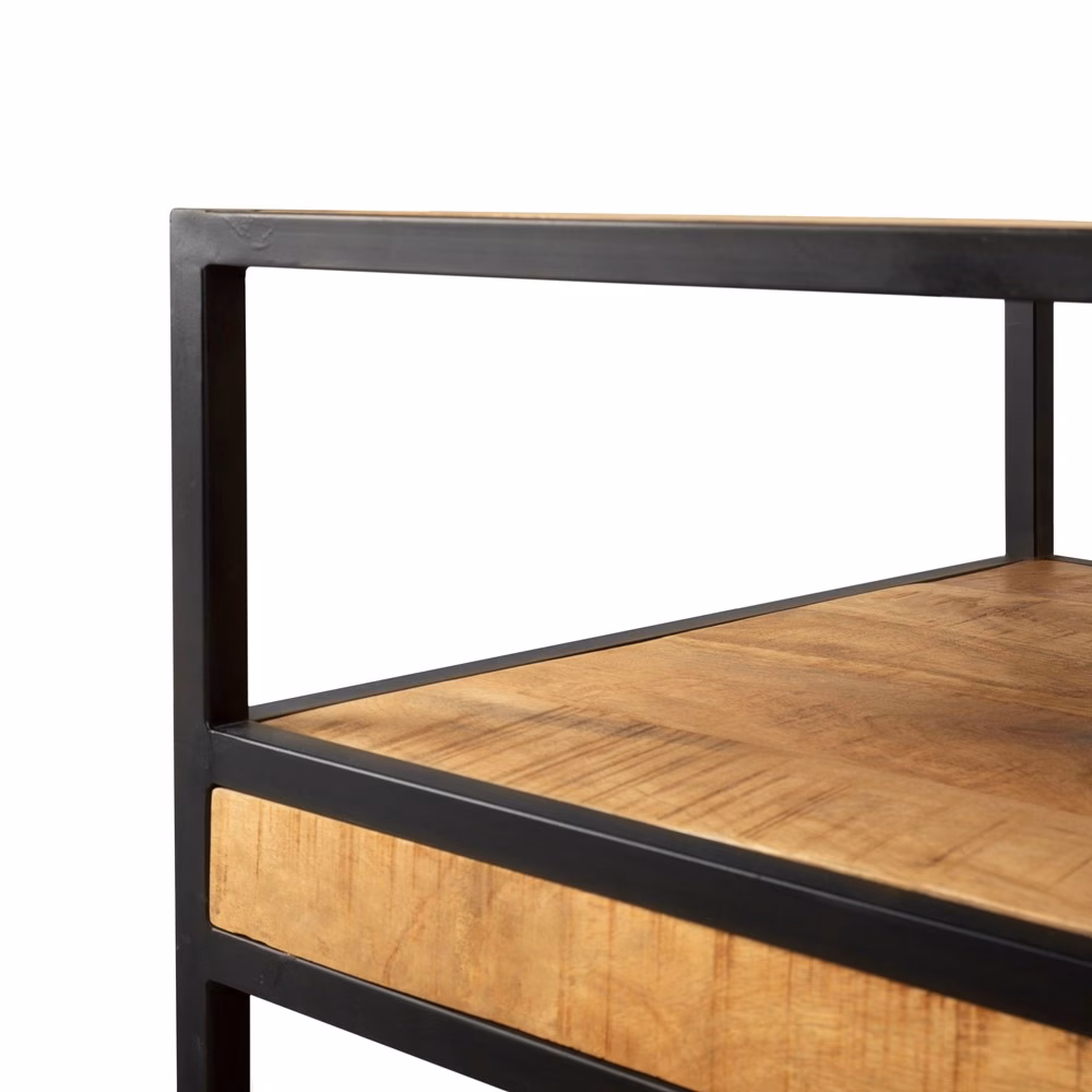 Vierkante salontafel GB – Mangohout & Staal 60 cm 3 Vierkante salontafel GB – Mangohout & Staal 60 cm - Afbeelding 3