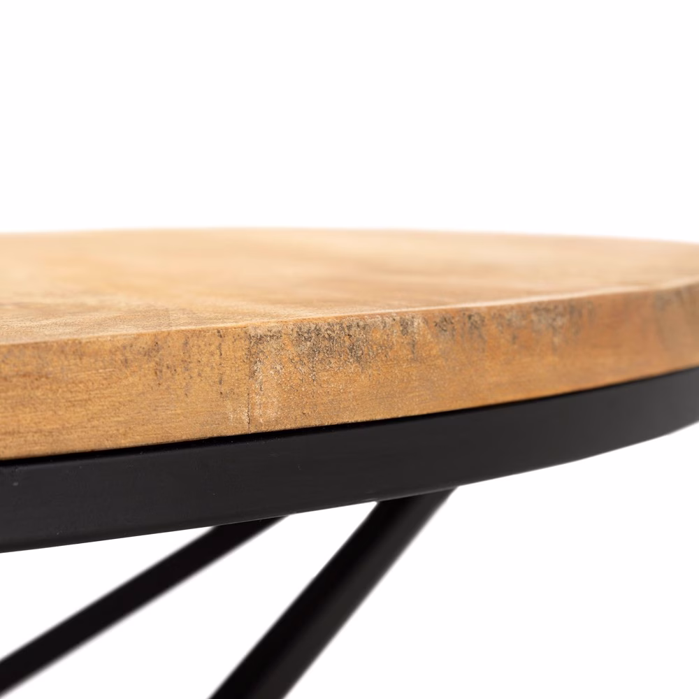 Mangohouten ronde salontafel 70 3 Mangohouten ronde salontafel 70 - Afbeelding 3