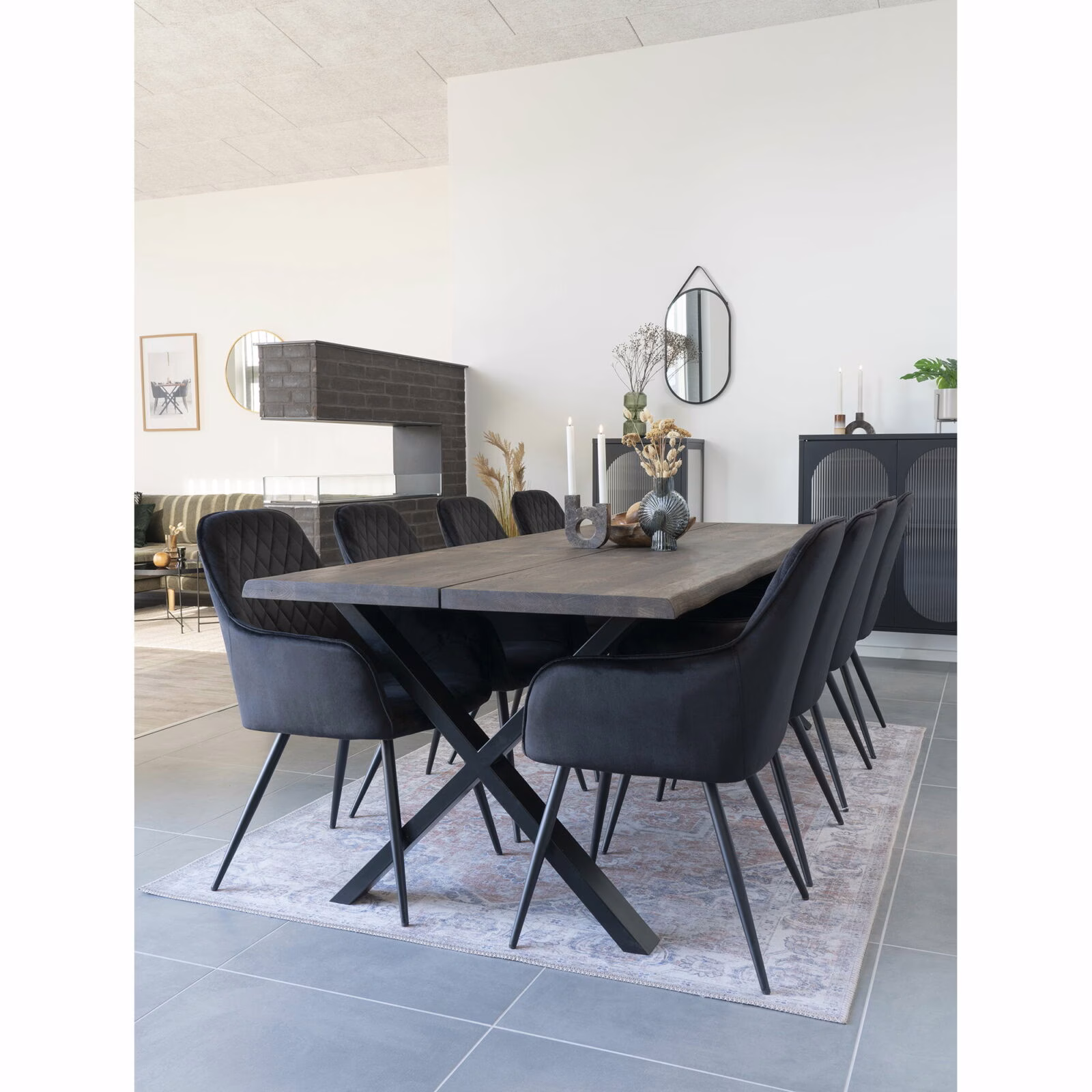 Ovale spiegel, staal, zwart, 35×60cm 3 Ovale spiegel, staal, zwart, 35×60cm - Afbeelding 3