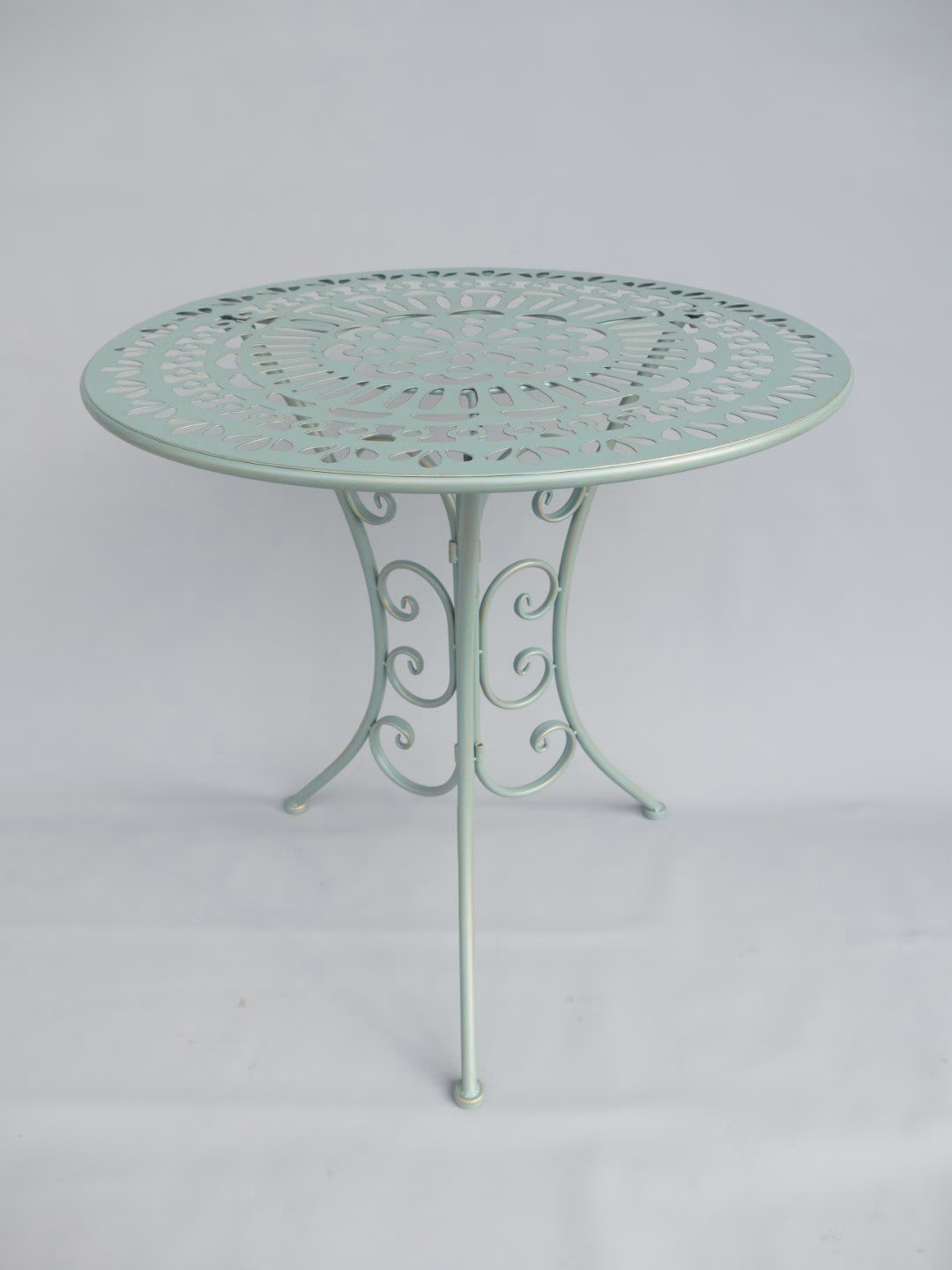 Bistroset Groen – IJzeren Tafel Ø70 cm + 2 Stoelen | Compact & Stijlvol voor Tuin of Balkon 4 2xstoel/tafel (D.70) ijzer groen