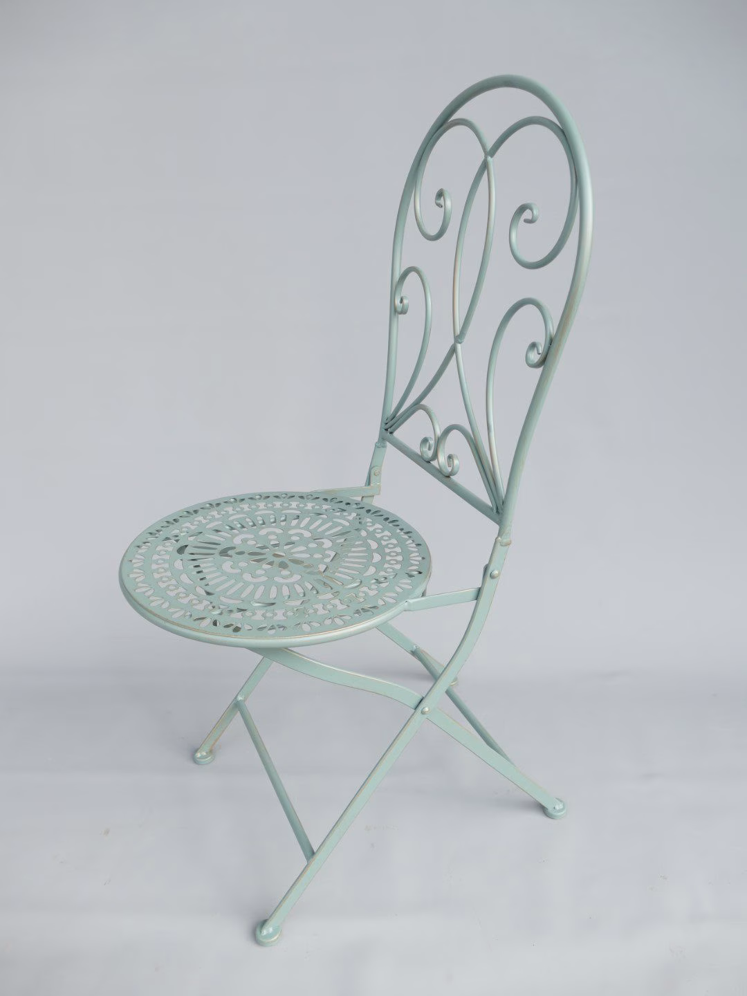 Bistroset Groen – IJzeren Tafel Ø70 cm + 2 Stoelen | Compact & Stijlvol voor Tuin of Balkon 5 2xstoel/tafel (D.70) ijzer groen