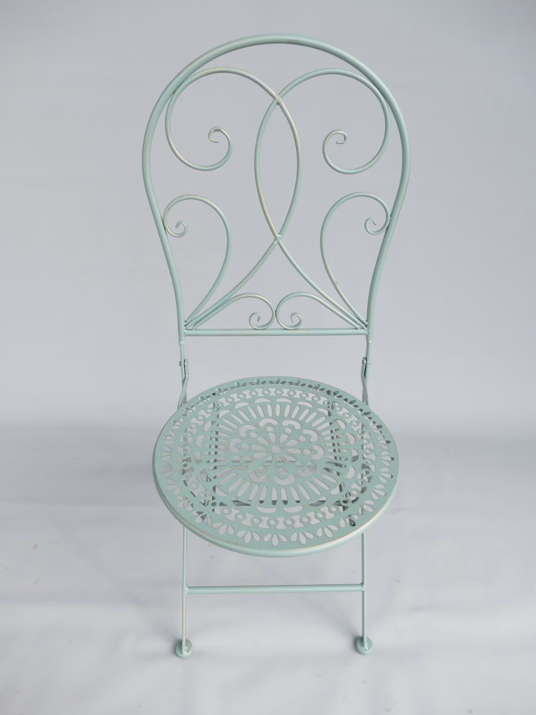Bistroset Groen – IJzeren Tafel Ø70 cm + 2 Stoelen | Compact & Stijlvol voor Tuin of Balkon 2 2xstoel/tafel (D.70) ijzer groen