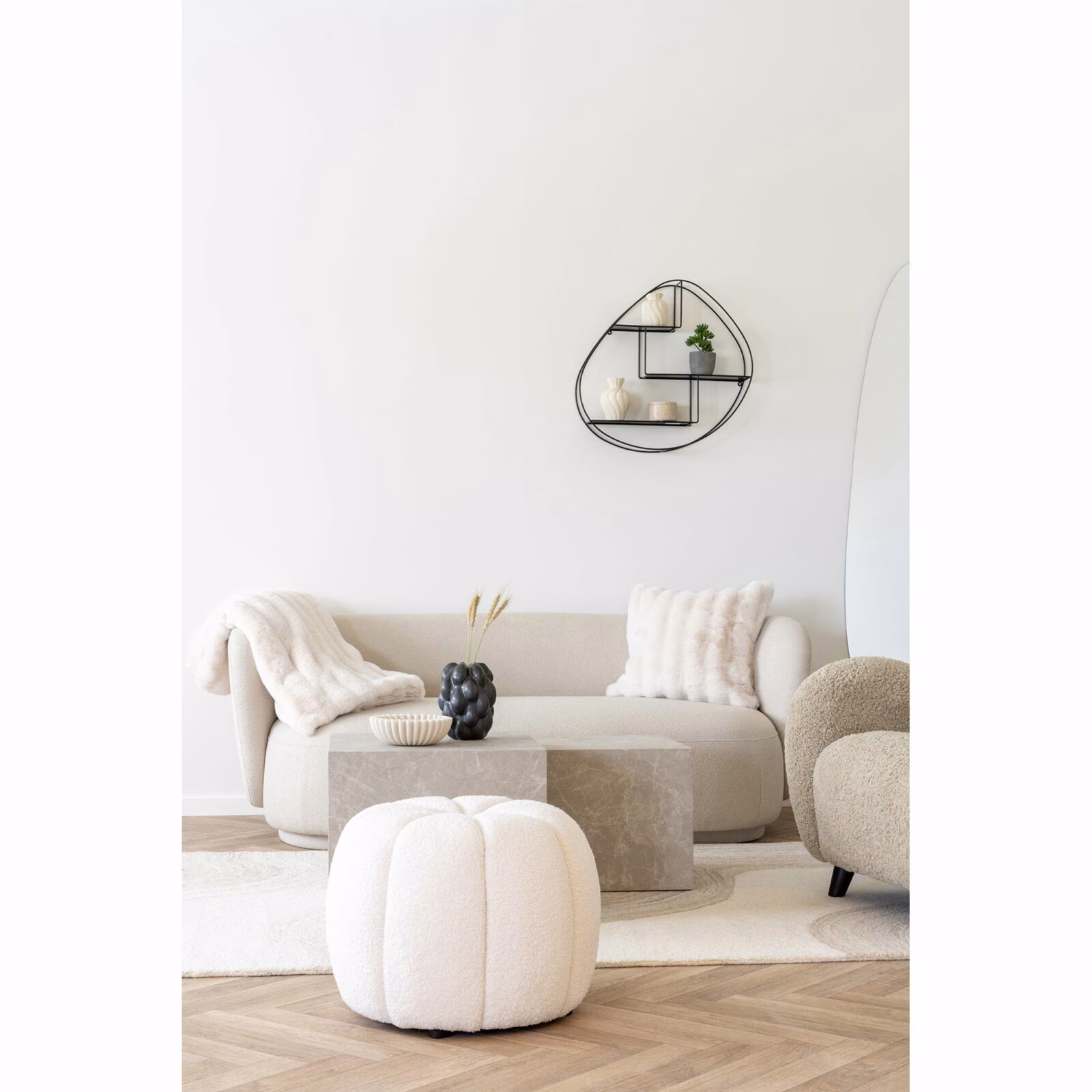 Galena Plaid kunstbont, wit 130x180 2 Galena Plaid kunstbont, wit 130x180