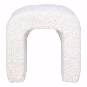 Colma Poef | Bouclé | Wit | 41x36,5