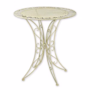 Witte Metalen Tuintafel Ø70 cm – Rond & Weerbestendig