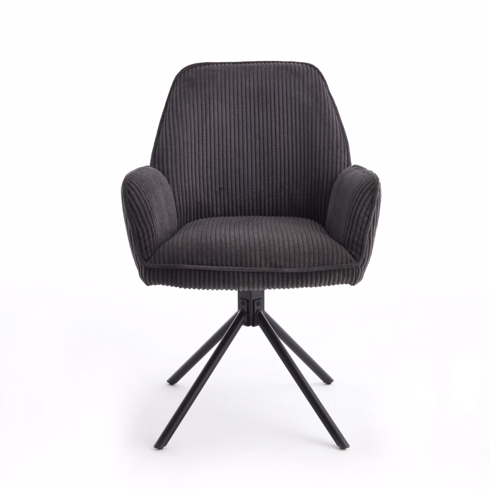 Eetkamerstoel Noah – Hyper Stof Grijs – 360° Draaibaar – Luxe Comfort – Modern Design 1 Eetkamerstoel Noah Hyper Grijs