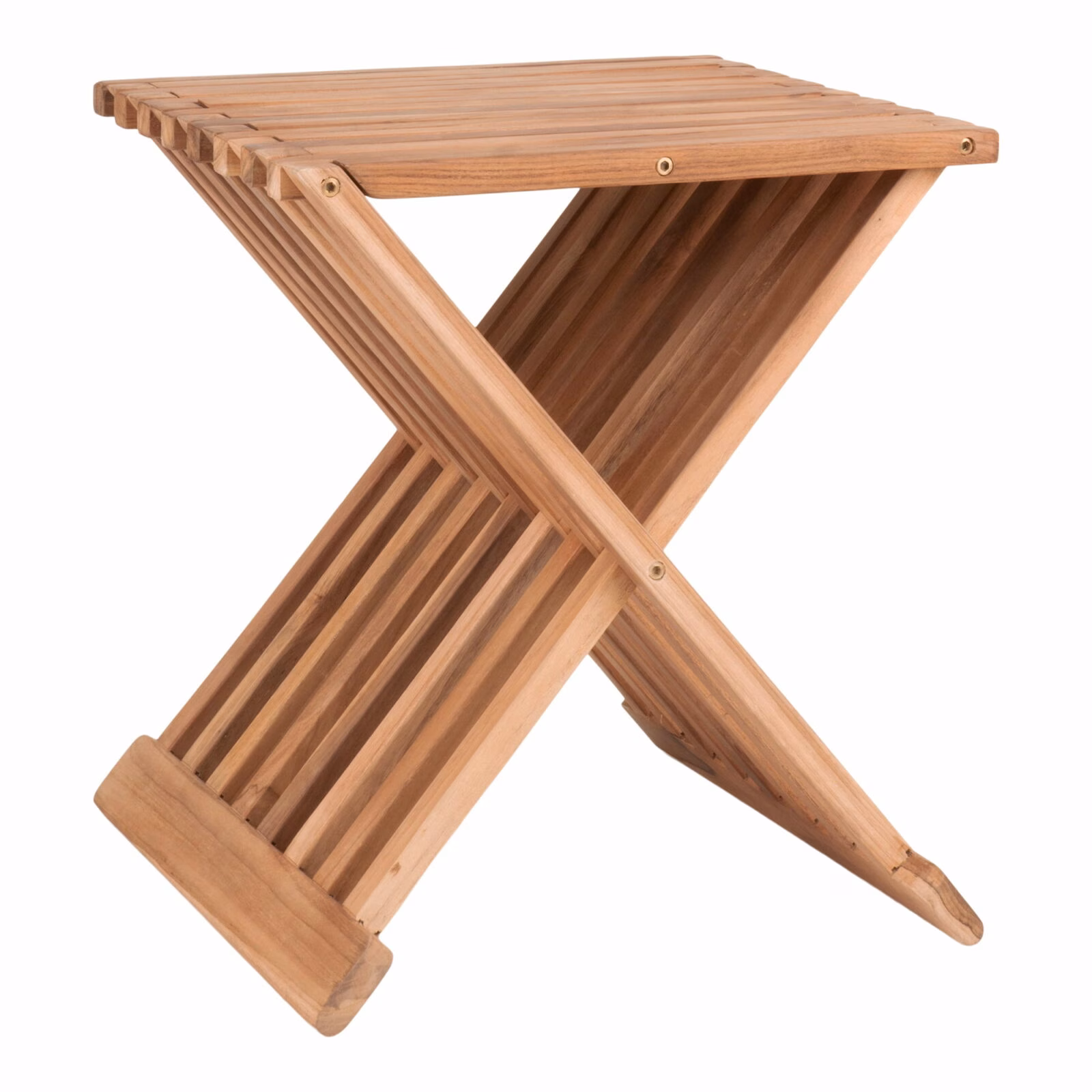 Erto Kruk – Massief Teakhout | 45 cm Hoog | Natuurlijke Look 1 teakhouten kruk