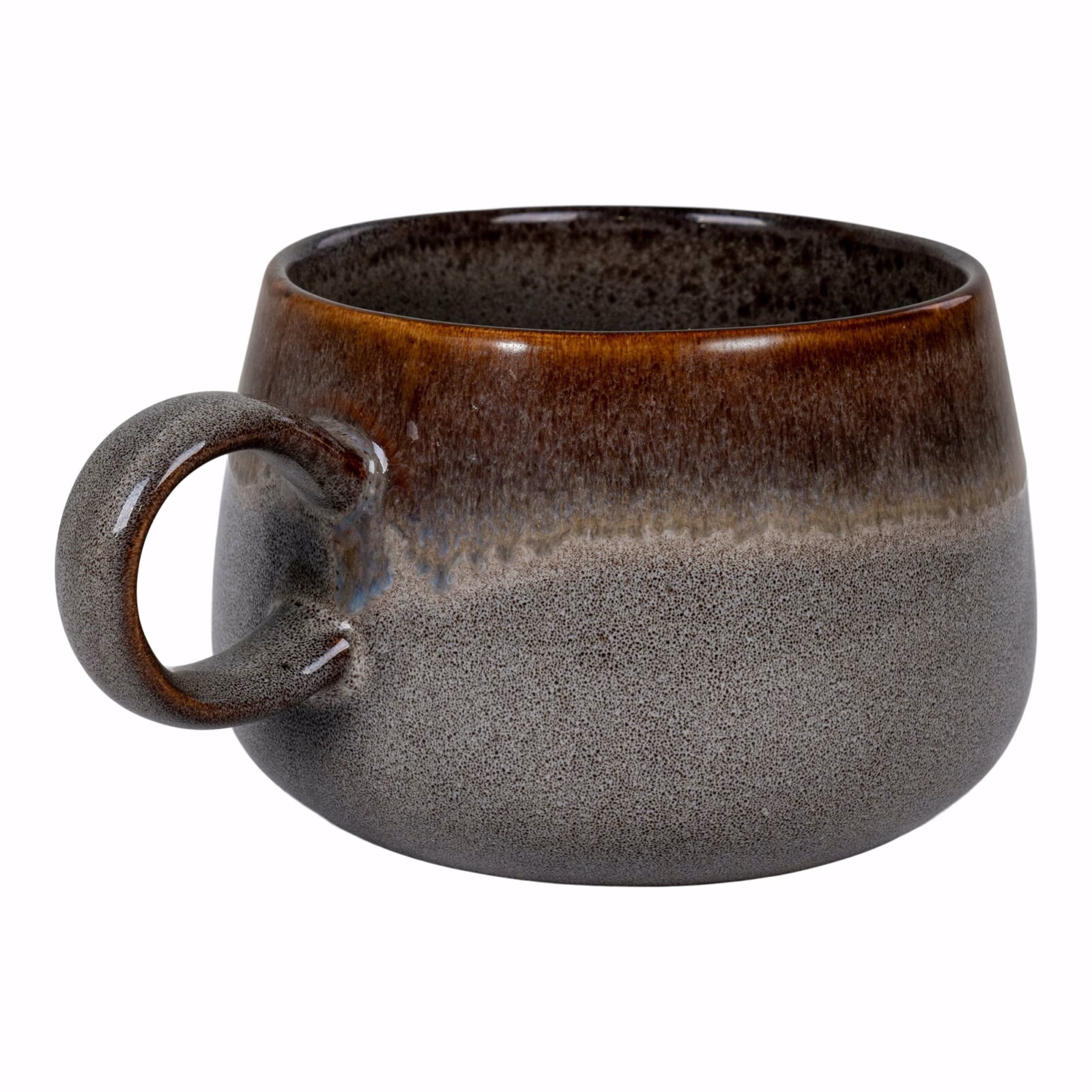 Luxe Selma Mokken – Set van 4 Keramiek ø10x7,5cm – Scandinavisch Design 2 keramiek in grijs/bruin