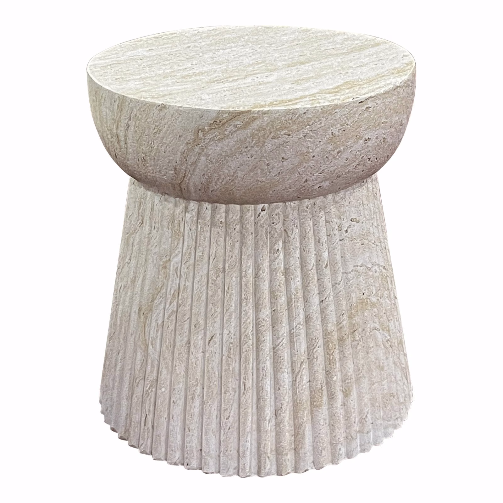 Bonn Bijzettafel – Modern Design in Fiberclay met Unieke Groefstructuur – Ø37x43 cm 1 Bonn Bijzettafel Ø37 cm