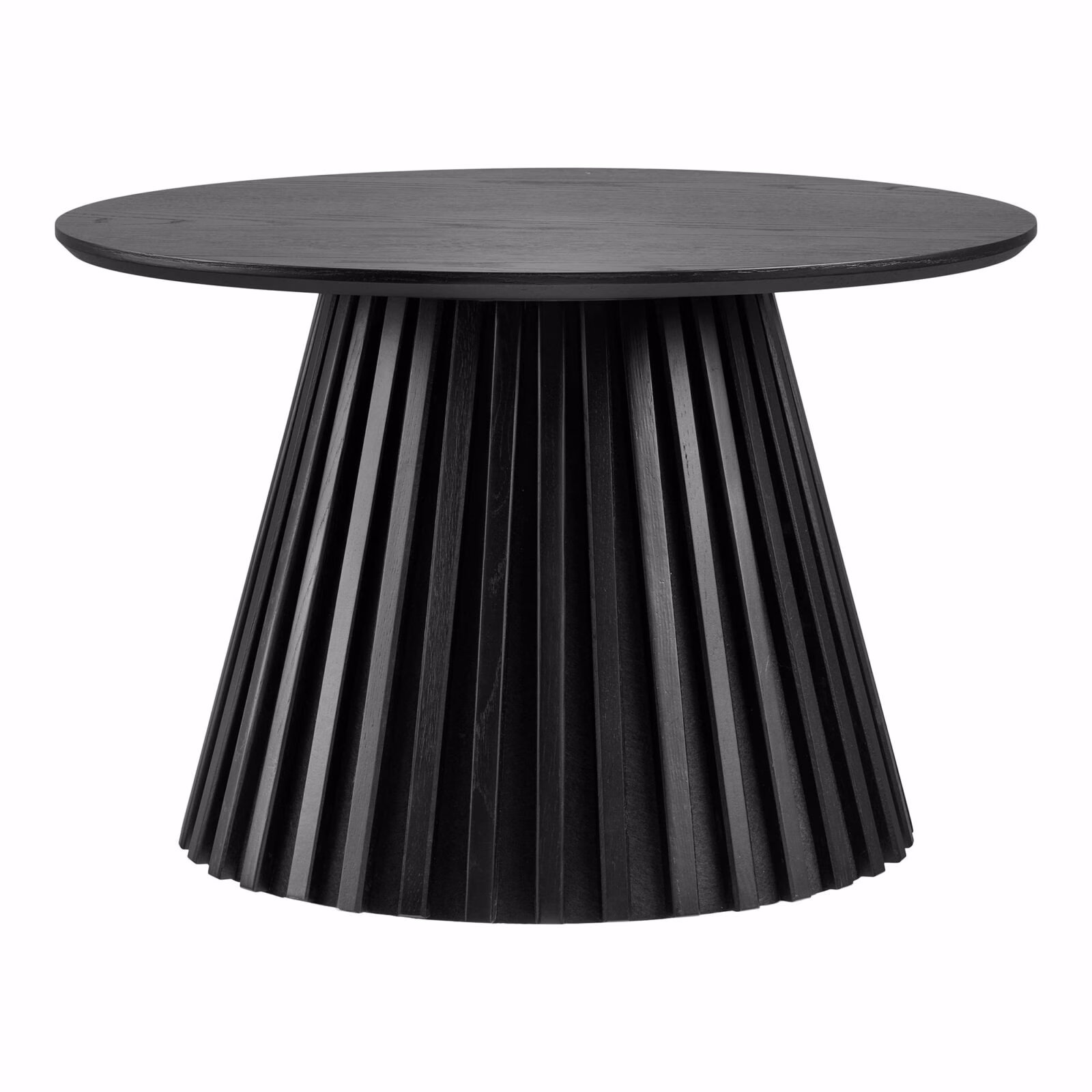 Osaka Design Salontafel – Zwart Eikenfineer Ø70 cm met Houten Latten 1 Osaka salontafel zwart, ø70x45 cm
