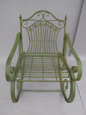 Schommelstoel groen rustiek