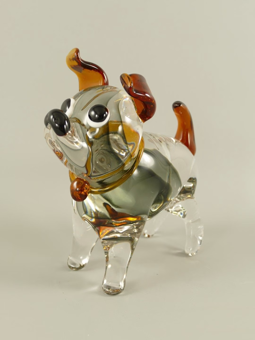 Murano Style Glazen Hond Beeldje – Handgemaakt Kunstobject 22 cm 1 murano-style-hond-beeldje- glas-22cm