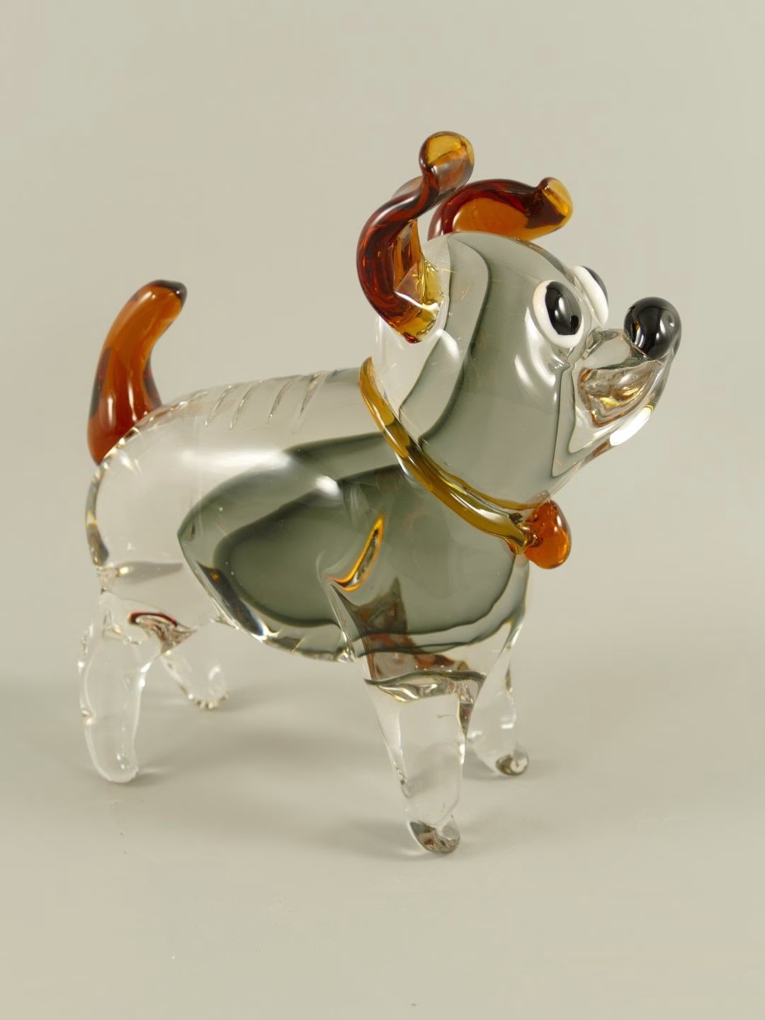 Murano Style Glazen Hond Beeldje – Handgemaakt Kunstobject 22 cm 4 Handgemaakt Murano glazen hondje, kunstzinnig dierenbeeldje van glas