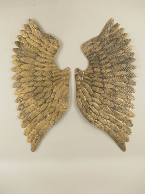 Wanddecoratie vleugels antiek goud