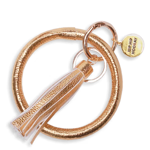 Gouden Vegan leren sleutelhanger