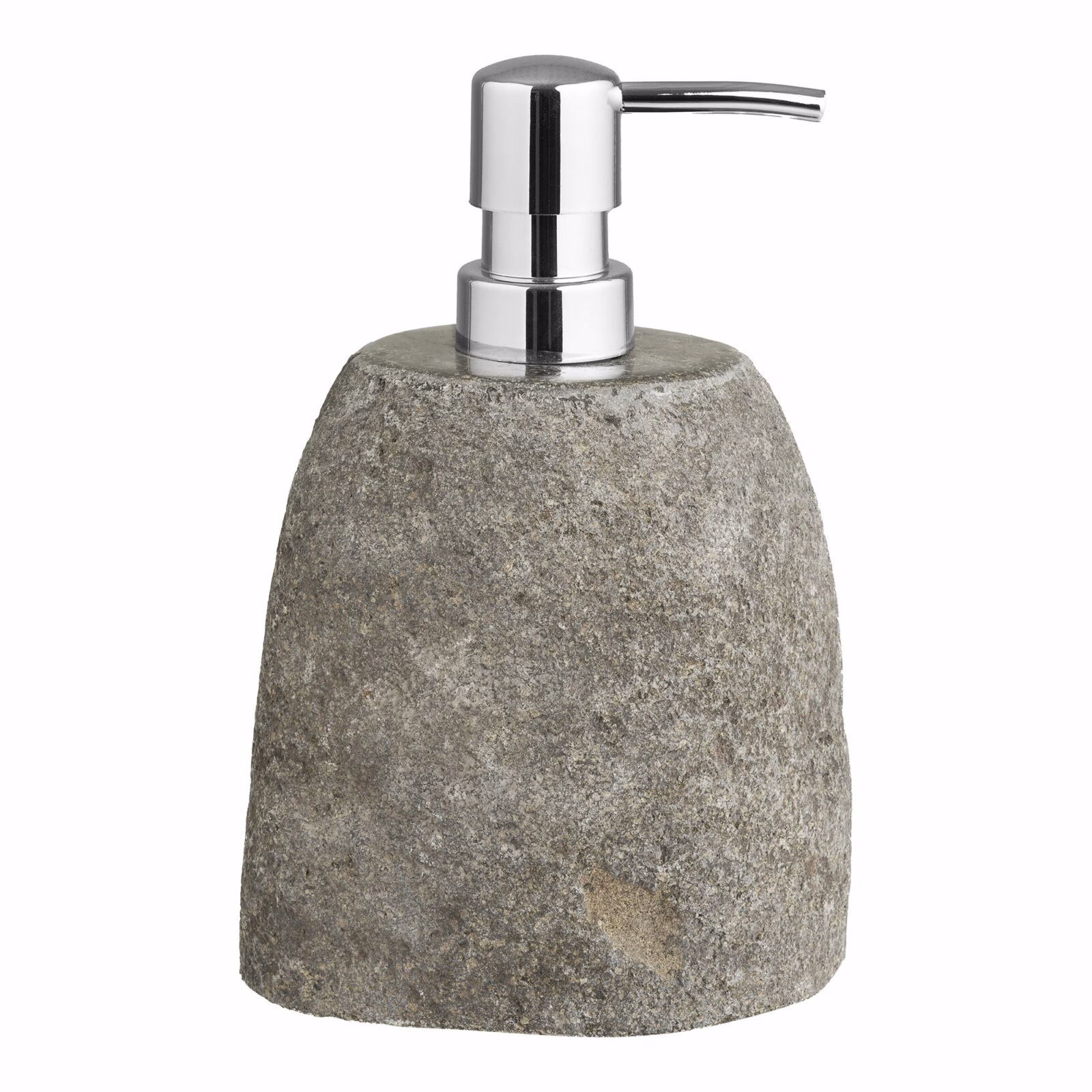 Riviersteen Zeepdispenser Gara 1 Riviersteen zeepdispenser Gara 11×8×18 cm in natuurlijke grijstinten.