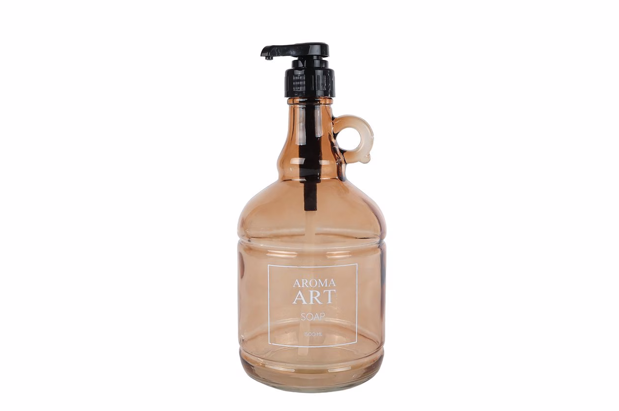 Zeeppomp Aroma Art Soap 1500ml – Glas/Kunststof – Bruin – Luxe Design 1 Zeeppomp Aroma bruin glas