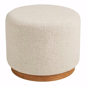 Poef Madeliefje Zand – Ø50x41 cm – Zachte Stoffen Poef – Modern & Tijdloos Design