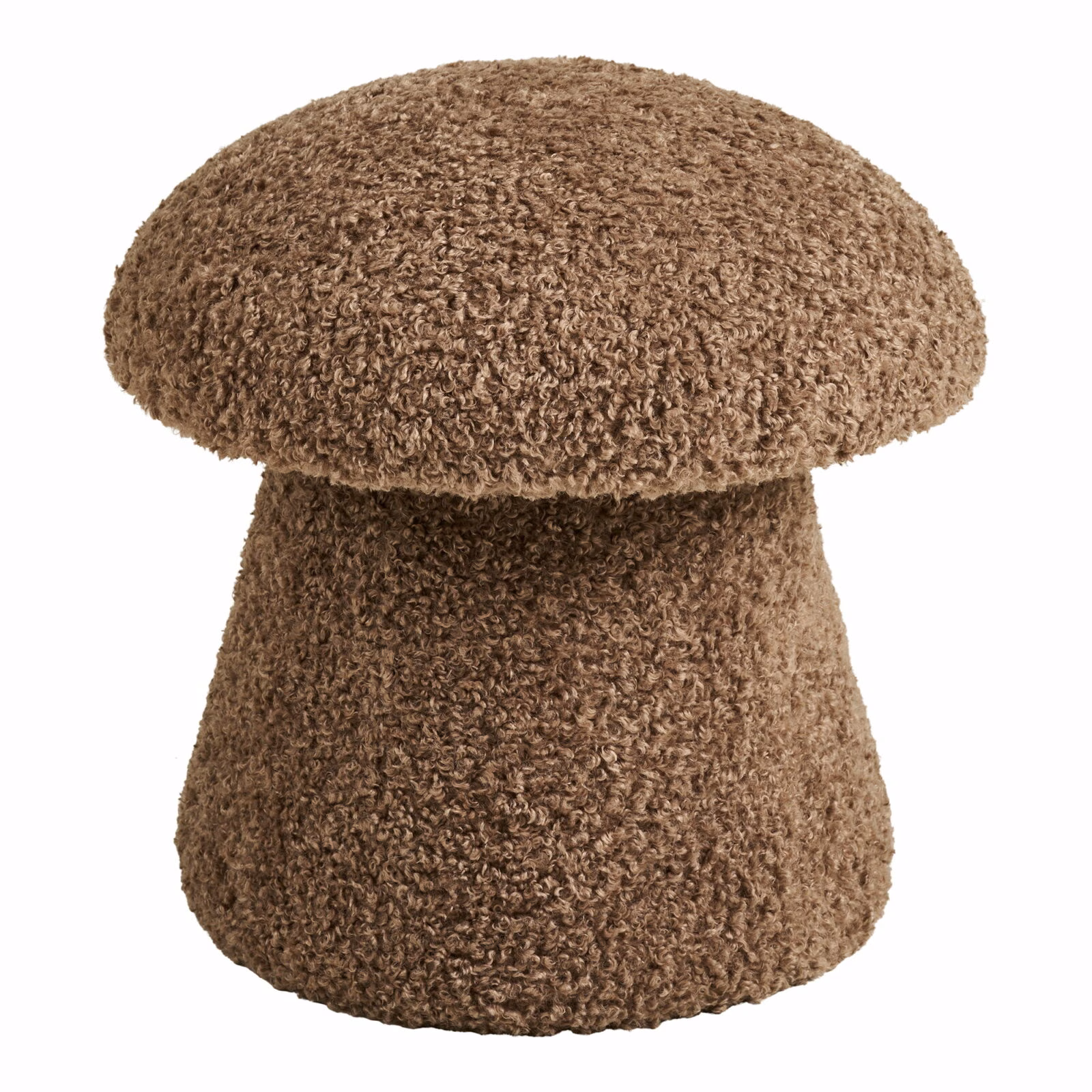 Poef “Enna” – Paddenstoel Model – Bruin Kunstbont Ø45x45 cm – Zachte Poef van Polyester & Multiplex 1 Poef Enna Bruin Kunstbont