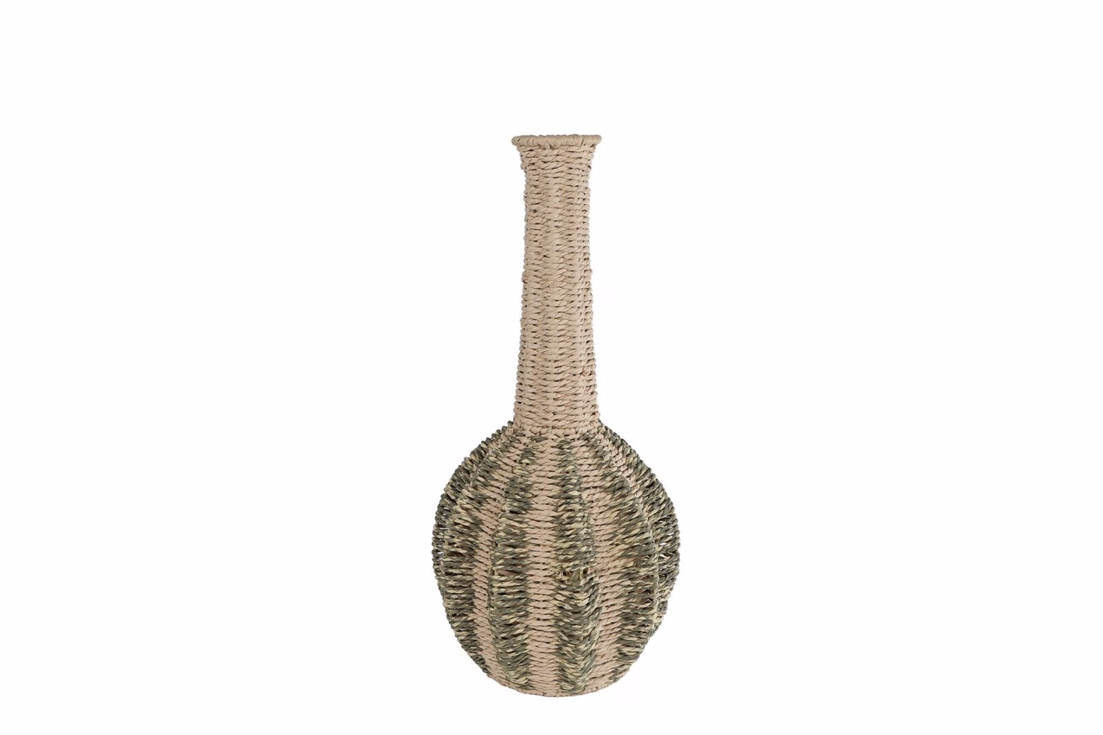 Vaas Tjitske Naturel Groen – Zeegras Decoratie 49cm 1 Vaas Tjitske M Zeegras Naturel Groen
