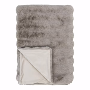 Plaid kunstbont beige