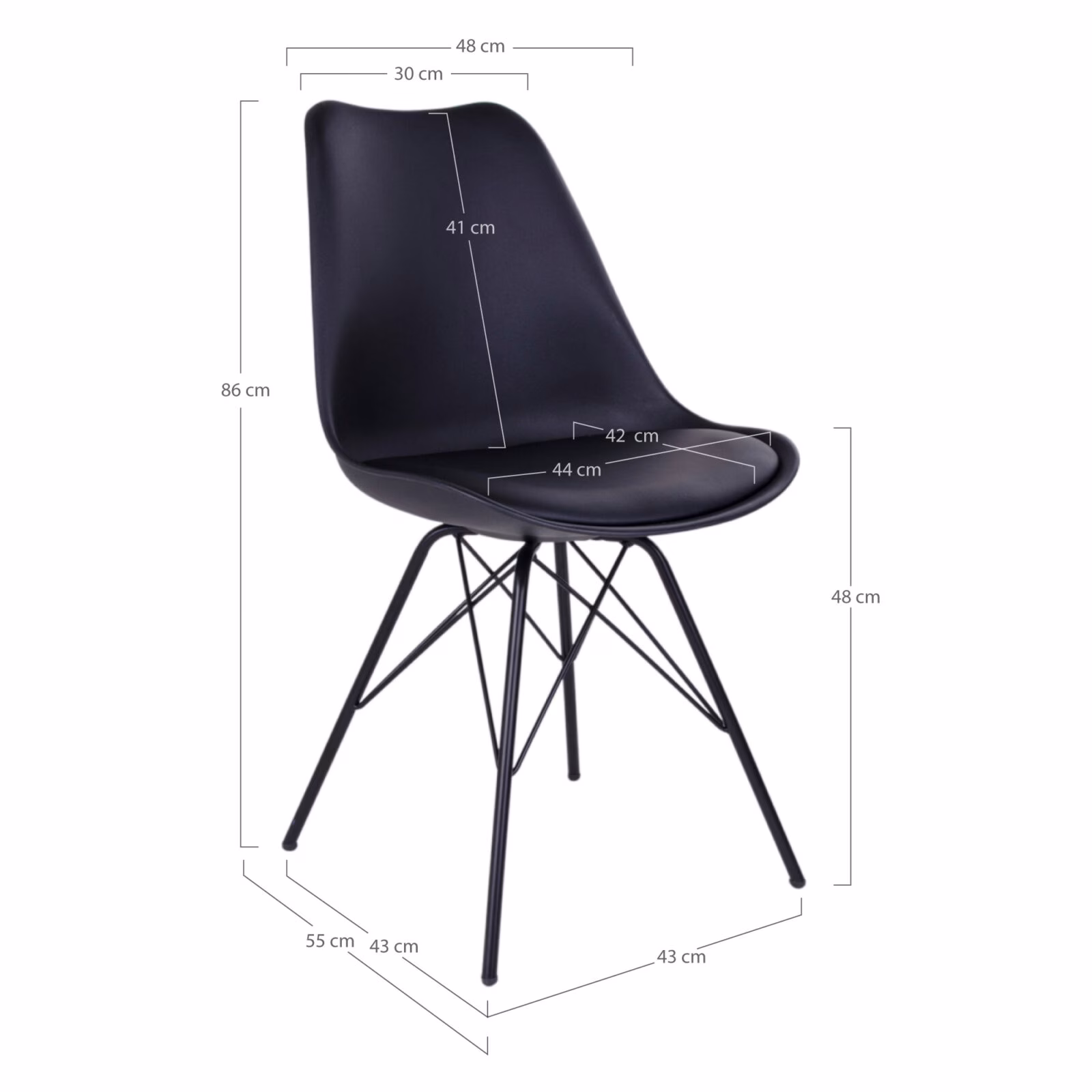 Oslo Eetkamerstoel zwart met naturelhout 4 Oslo Eetkamerstoel zwart met naturelhout - Afbeelding 4