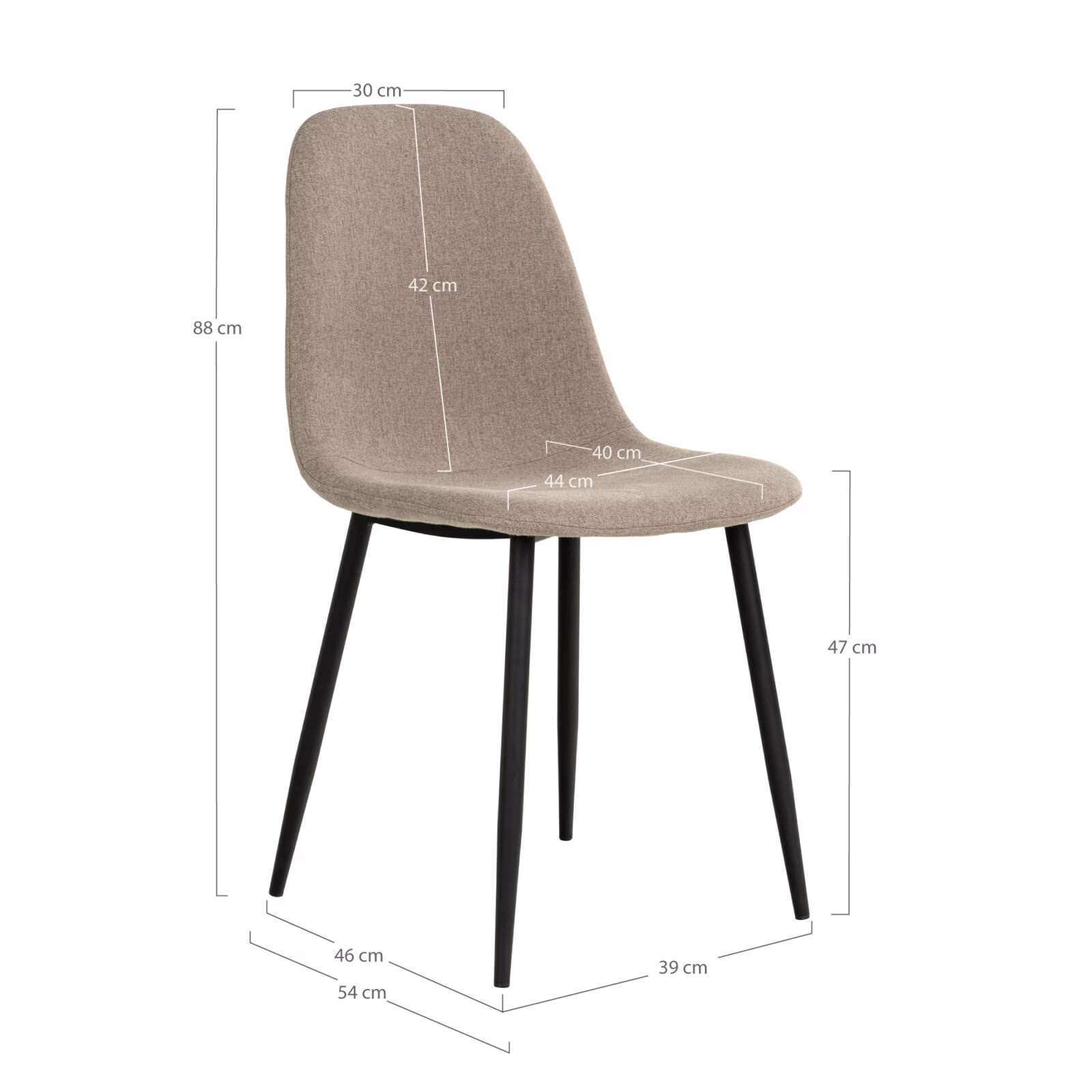 Stockholm eetkamerstoel Taupe 5 Stockholm eetkamerstoel Taupe - Afbeelding 5