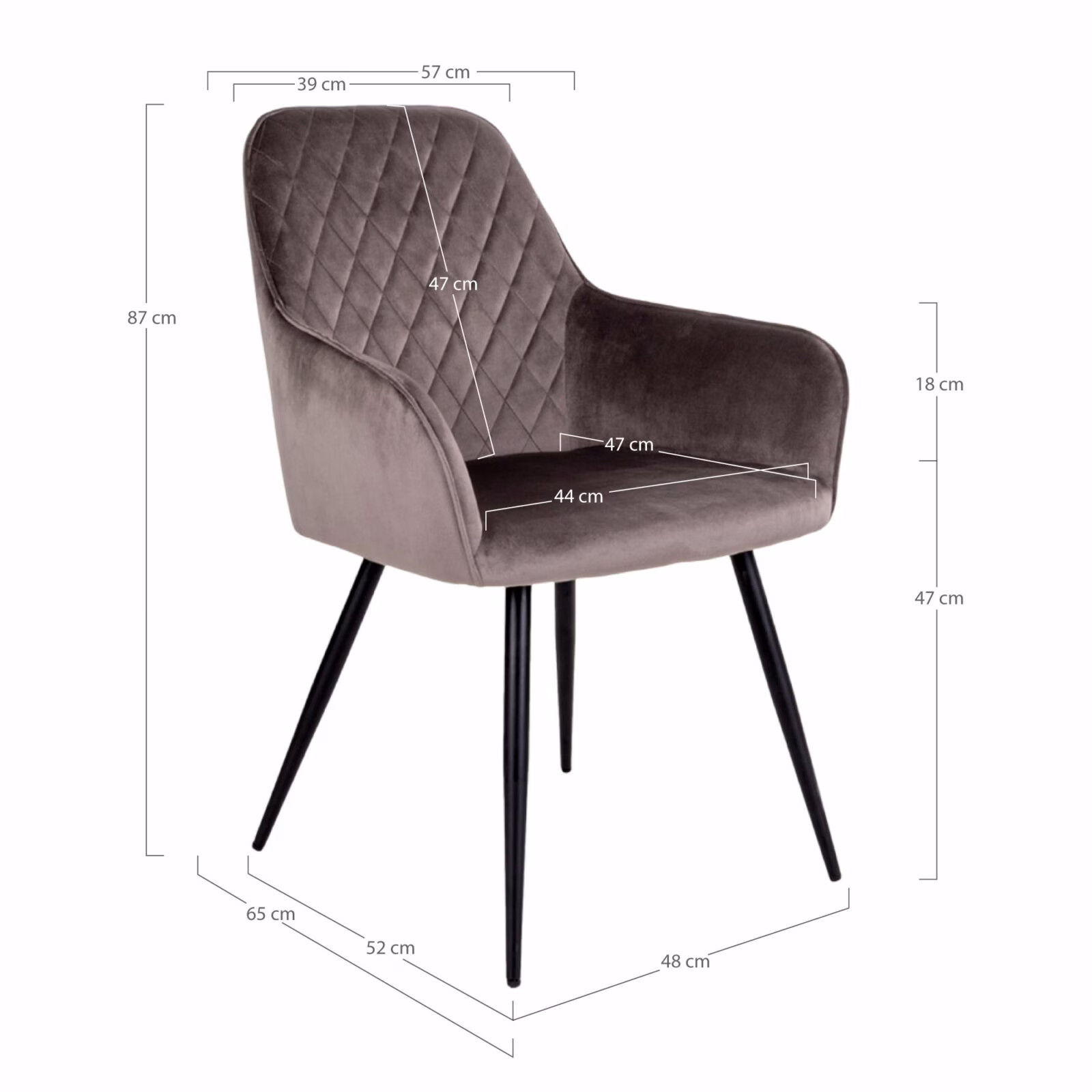 Harbo eetkamerstoel velvet grijs 5 Harbo eetkamerstoel velvet grijs - Afbeelding 5