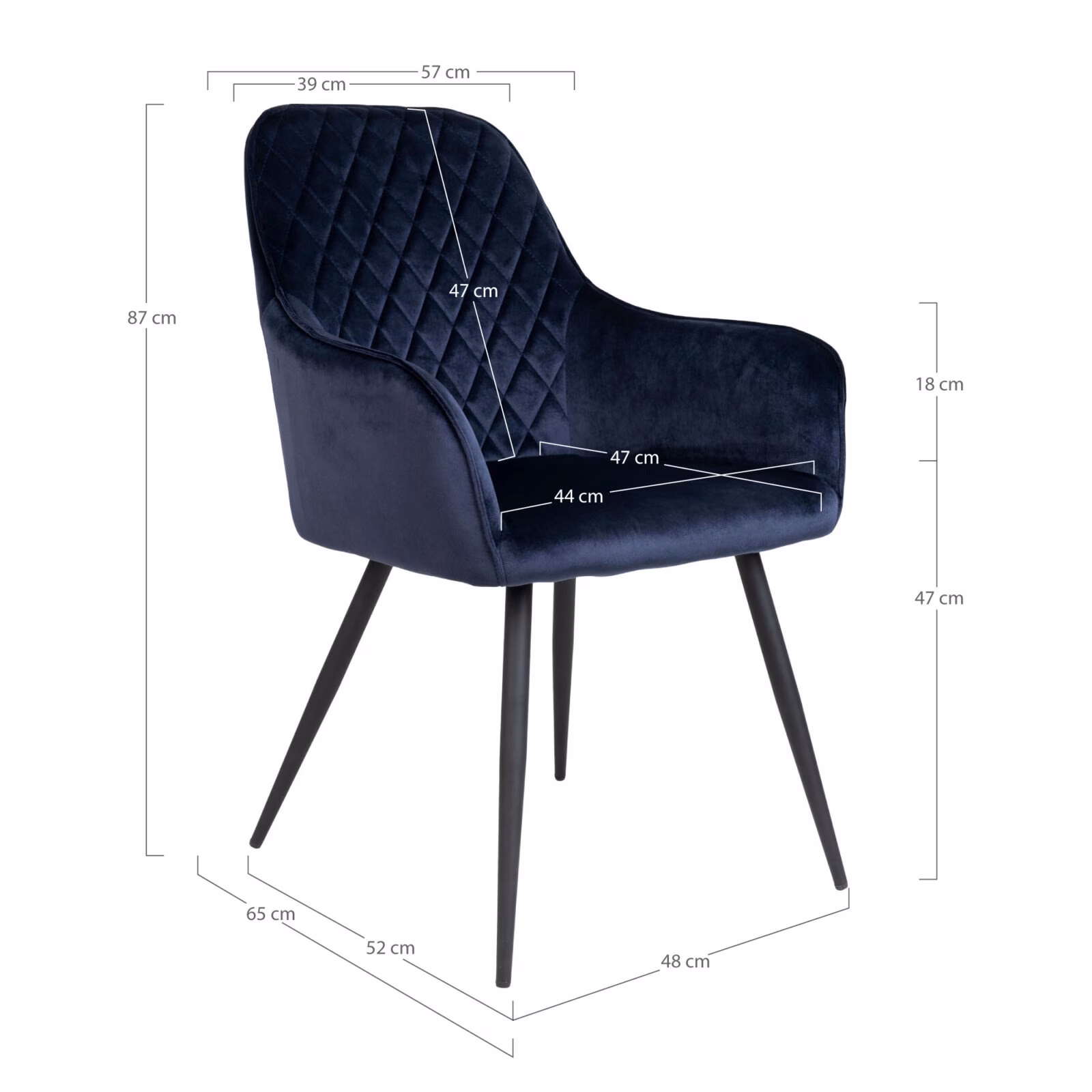 Harbo eetkamerstoel blauw velvet 5 Harbo eetkamerstoel blauw velvet - Afbeelding 5