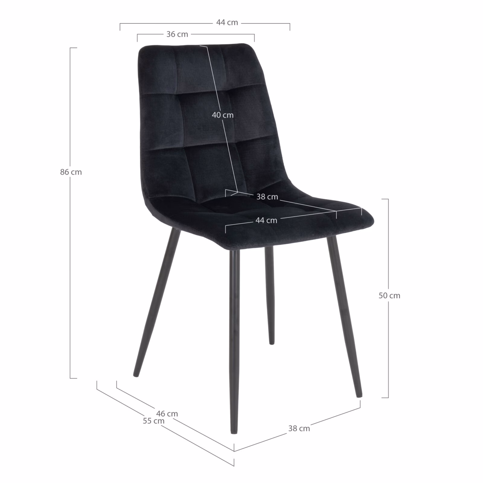 Eetkamerstoel in microvezel, zwart 5 Eetkamerstoel in microvezel, zwart - Afbeelding 5
