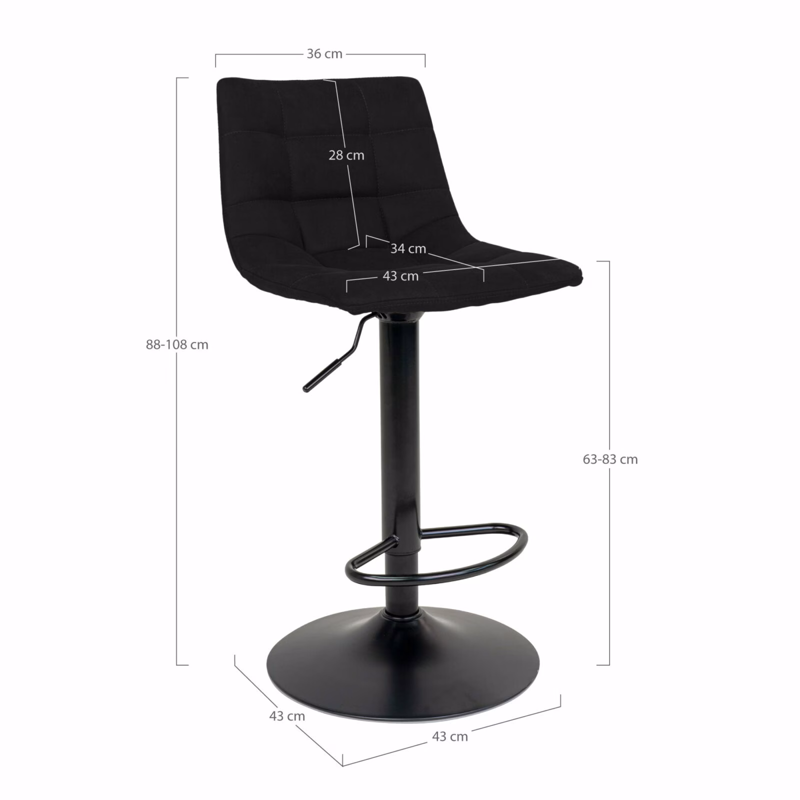 House Nordic Barstoel Middelfart zwart 5 House Nordic Barstoel Middelfart zwart - Afbeelding 5