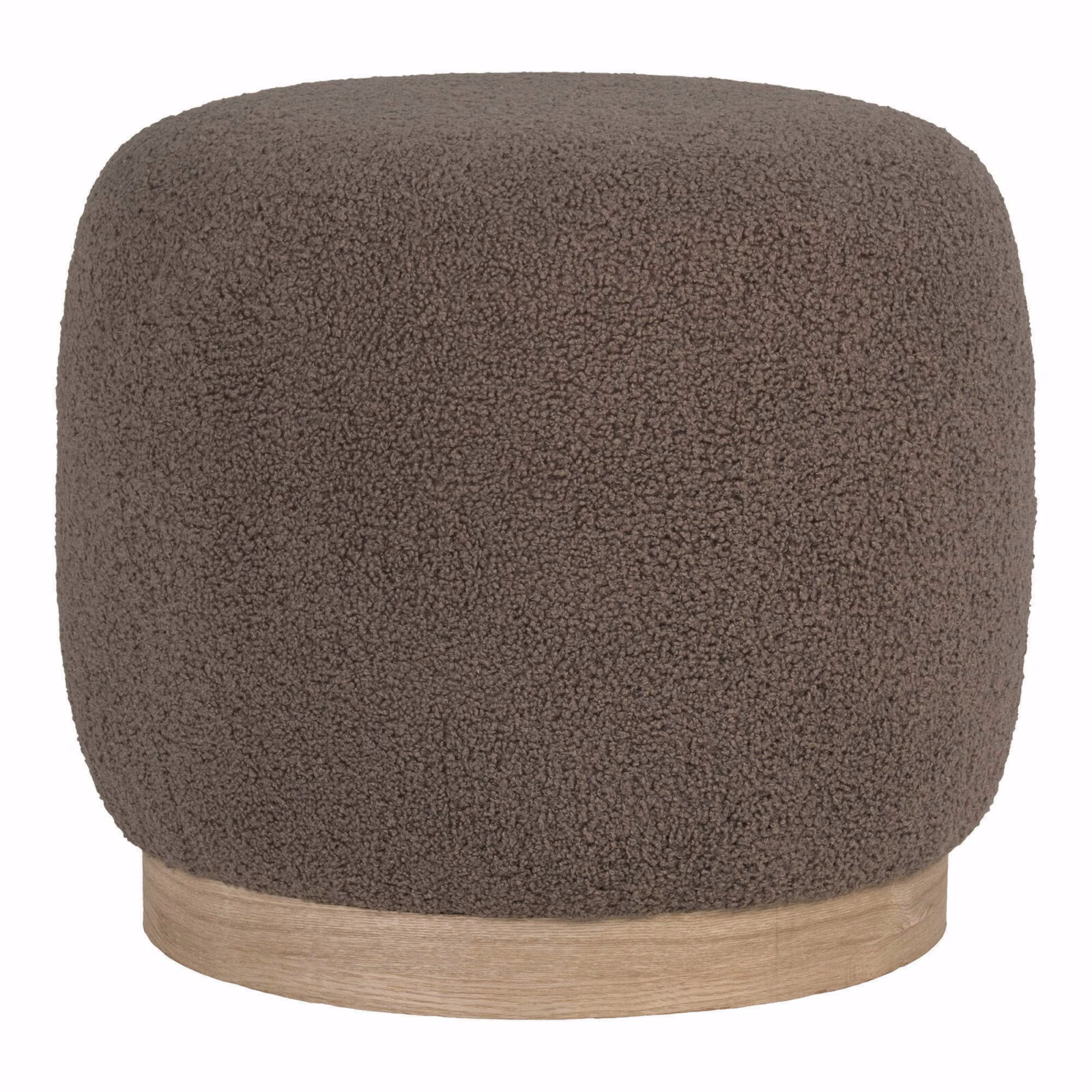 Belfort Poef bouclé, bruin Ø44,5x40 1 Belfort Poef bouclé, bruin Ø44,5x40
