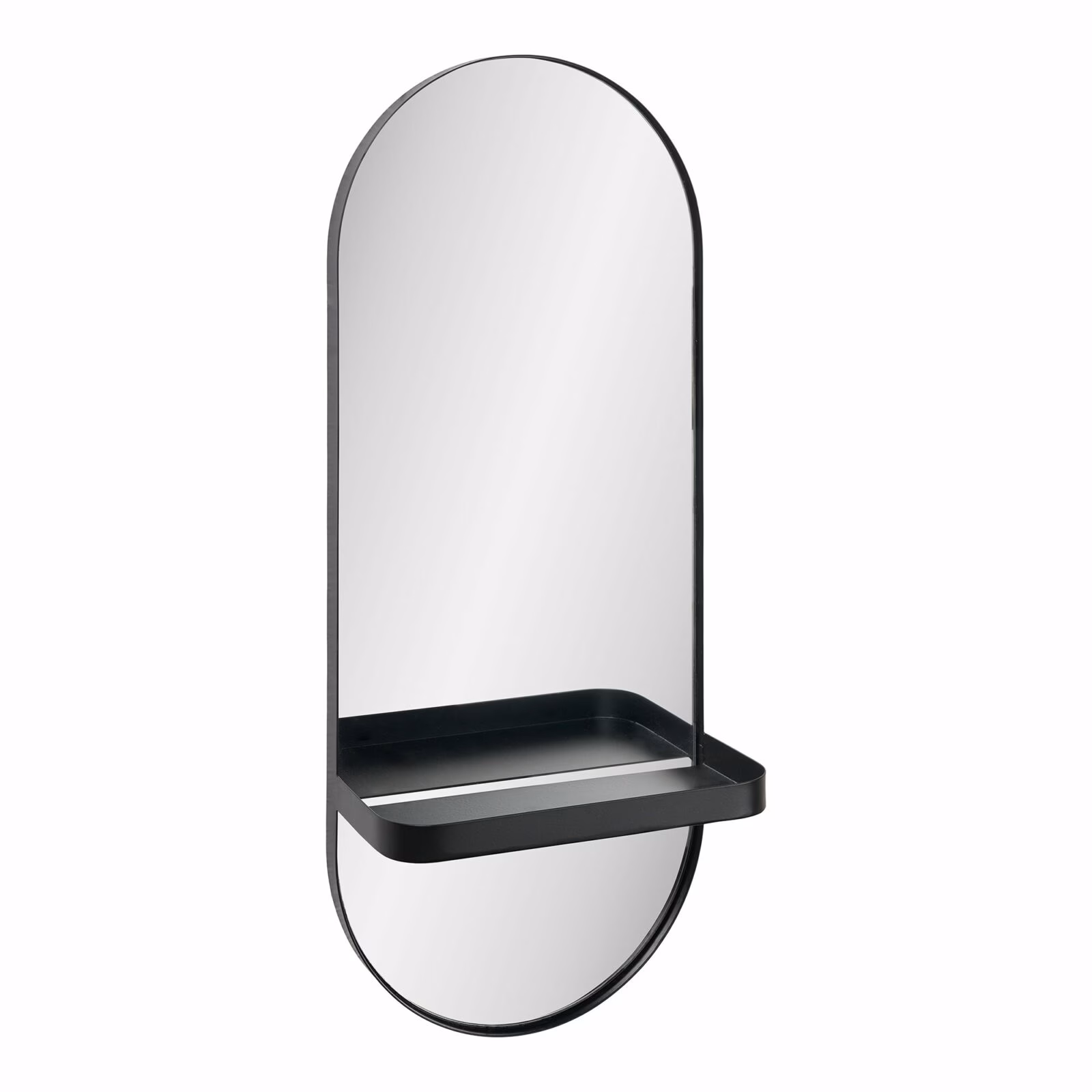 Olbia Spiegel met Metalen Plank – Zwart Staal | 25 × 12 × 60 cm 2 Olbia Spiegel met Metalen Plank – Zwart Staal | 25 × 12 × 60 cm - Afbeelding 2